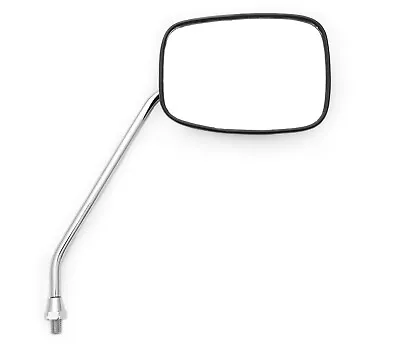 Rectangular Moped Scooter Long Stem Screw In Mirror - 8mm - Chrome & Black • $12.95