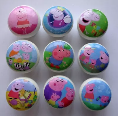 PEPPA PIG GEORGE & FAMILY! £4.50 Each Wood Decoupage Door Knobs Pulls Gift Idea • £4.50