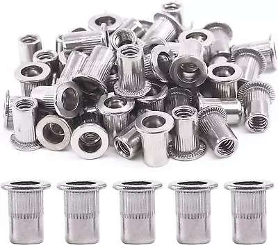 Hilitchi SAE Stainless Steel Rivet Nuts Threaded Insert Rivnuts (1/4-20“-(50PCS) • $13.84