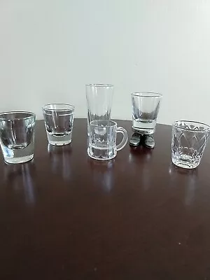 Lot Of 6 Vintage Clear Shot Glasses • $14.77