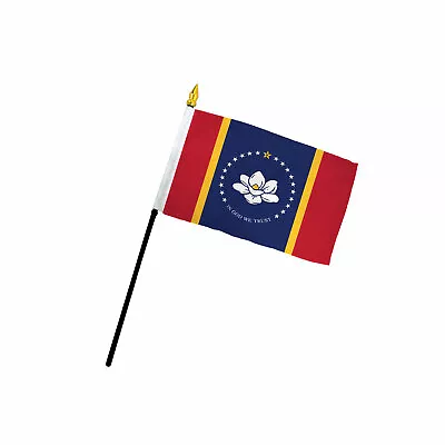 1 Dozen Mississipp'i Magnolia Flags 4x6in Stick Flag State Of MS Magnolia Flag • $17.95