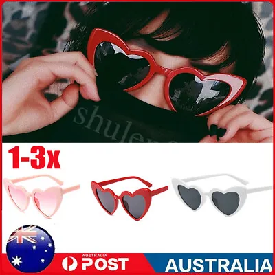 $7.69 • Buy 1-3X Love Heart Shape Sunglasses Retro Gradient Color Eye Glasses Dress Party