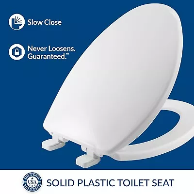 MAYFAIR 1880SLOW 000 Caswell Toilet Seat Will Slowly Close Elongated White • $9.99