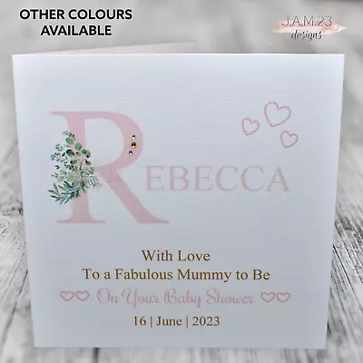Personalised Baby Shower Card VARIOUS COLOURS AVAILABLE Handmade Daughter Friend • £3.80