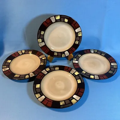 Mikasa Santa Fe Brown Rust & Beige 8 1/4  Salad Dessert Plates Set Of 4 • $28