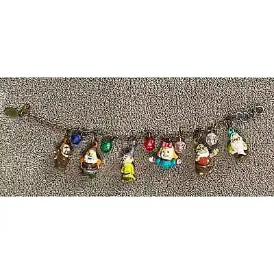 Vintage 1980s Disney Snow White Dwarfs Resin Charm Bracelet Applause Antique • $60