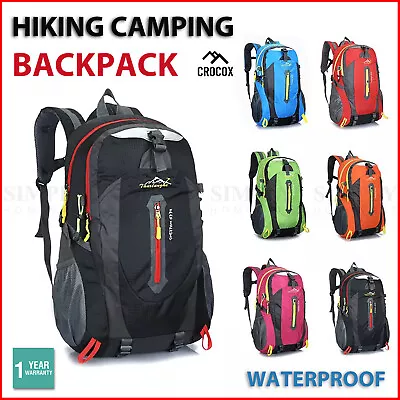 Hiking Backpack Bag Camping Water Resistant Outdoor Travel Luggage Rucksack Spor • $23.89