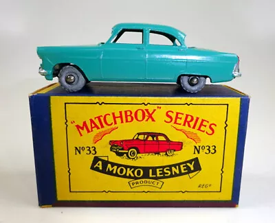 Matchbox No. 33A Ford Zodiac Sea-green / Turquiose Rarer Metal Wheels Mint/boxed • $450