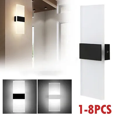 Modern LED Wall Lighting Up Down Cube Bedroom Sconce Lamp Fixture Indoor 1-8Pack • $15.99