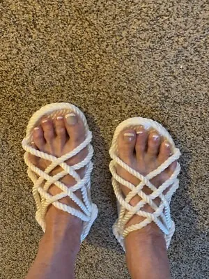 Rope Sandals Women's Size 6 Complete White Medium Width.    Vegan • $27