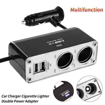 12V Car Charger Cigarette Lighter Double Power Adapter Socket Splitter Dual USB • $13.11