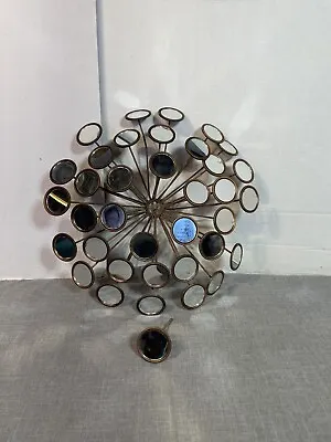 Vintage Circles Mirrored Metal 3D Wall Decor Metal Sculpture Starburst • $85