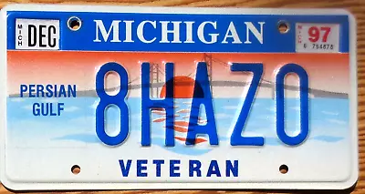 1997 Michigan Veteran License Plate Number Tag – Persian Gulf • $6.99