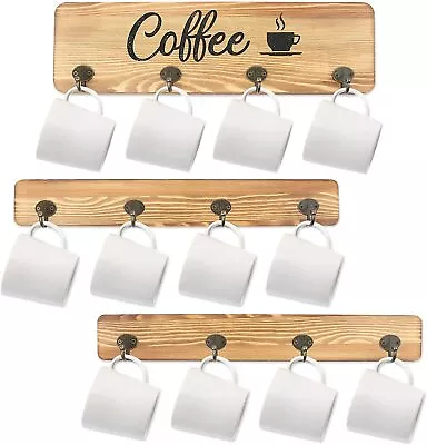 Under Shelf Coffee Cup Mug Holder Hanger Storage Rack Cabinet 12 Hooks Kitchen • $19.94