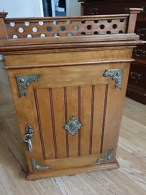 Antique Gothic Carved Wall Cupboard • £75