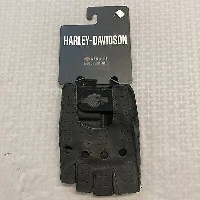 New Genuine Harley Davidson 98150-94vm Men's Large Fingerless Pigskin Gloves • $54.90