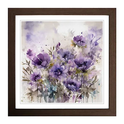 Lavender Flower Abstract Art No.1 Wall Art Print Framed Canvas Picture Poster • £34.95