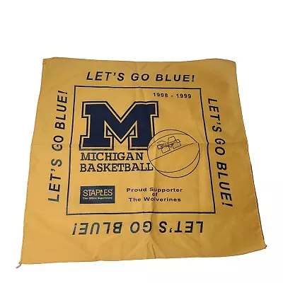 Vintage University Of Michigan Wolverines Basketball 1998-99 Yellow Bandana Used • $8.25