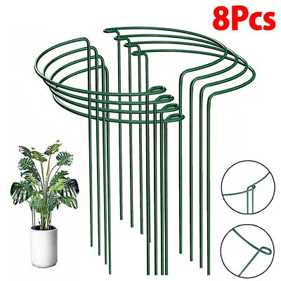8X Round Metal Plant Supports Stake For Peonies Hydrangea Strong Metal Garden • £11.69