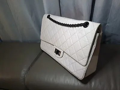 $2425 • Buy Chanel 2.55 Reissue 227 Maxi Shoulder Bag In Ivory White Aged Calfskin