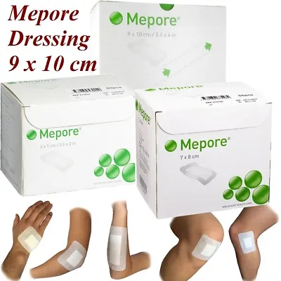 Mepore Self Adhesive Dressings Cuts Burns Wounds First Aid Dressings - 9 X 10cm • £2.89