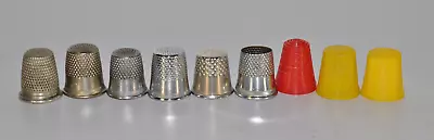 9x Vintage Lot Of Sewing Thimbles Plastic And Metal • $12.99