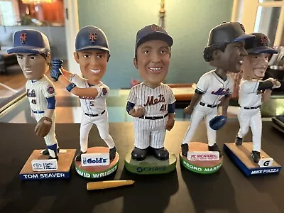 Mets Legends Lot Of 5 Bobble Heads - Seaver Wright Piazza Pedro • $19.99