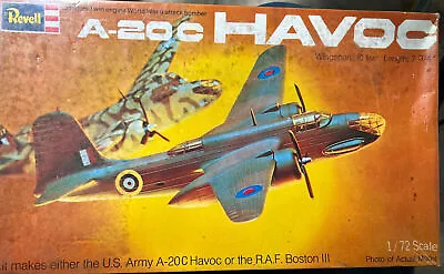 1973 Revell Douglas A-20C HAVOC 1/72 Mdl Scale - Never Opened. Still In Shrink • $22