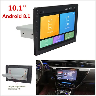 1 Din 10.1  Android 8.1 Car Stereo Radio GPS Wifi 3G 4G BT DAB Mirror Link OBD • $139.97