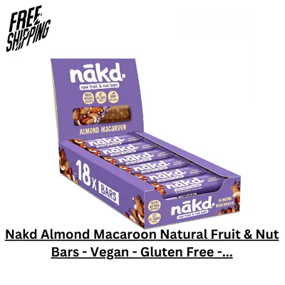 Nakd Almond Macaroon Natural Fruit & Nut Bars - Vegan - Gluten Free -... • £200