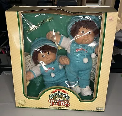 Vintage 1985 Twin Cabbage Patch Kids Twins 2 Boys New - Rufus Bo & Selby Darby • $229
