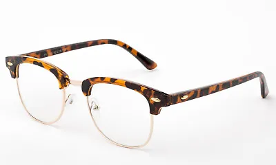 Clear Lens Glasses Tortoise Turtle Shell Retro Horn Fashion Eyewear UV100% • $8.95