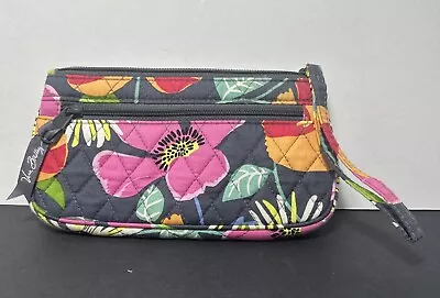 Vera Bradley Wristlet Floral Multicolor Jazzy Blooms Grey Purse Bag 9x4  • $11