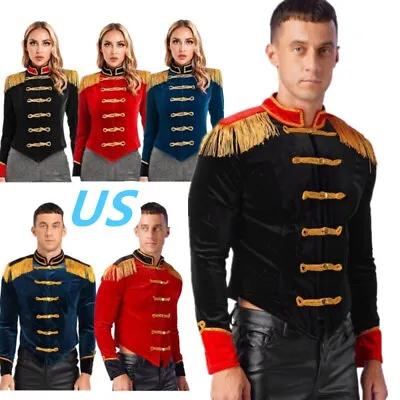 US Men Women Circus Ringmaster Costume Halloween Medieval Victorian Jacket Coat • $6.57