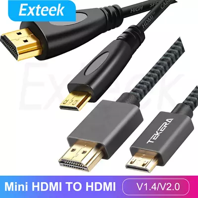 Mini HDMI To HDMI Cable V2.0 1.4 3D With Ethernet HD 4K@60Hz 1080P HDTV Laptop • $3.75