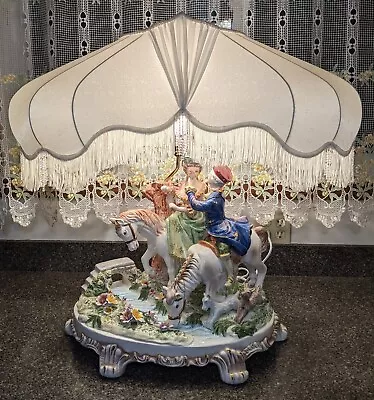 Stunning Capodimonte Figural Lamp | Vintage Italian Figurine Lamp | Large Rare • $999.99