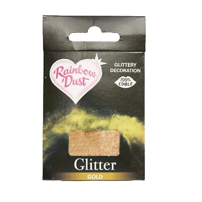 Rainbow Dust 100% Edible GOLD Glitter Cake Decoration 3g Sachet • £3.49