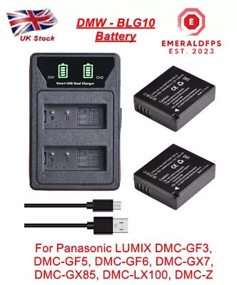 2x DMW-BLG10 DMW BLG10 BLG10e BLE9 Battery + LED Charger For Panasonic LUMIX • £14.95