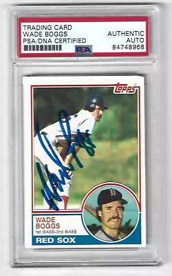 Wade Boggs HOF Signed 1983 Topps #498 Red Sox RC Rookie AUTO PSA PSA/DNA • $79.99