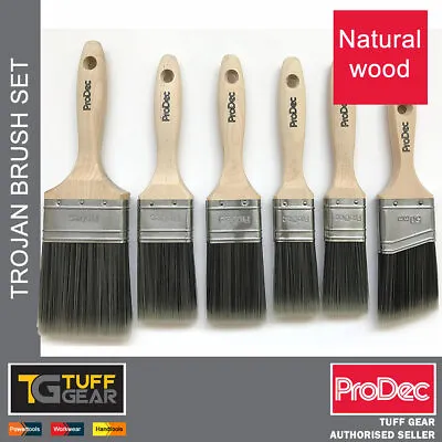 Prodec Trojan Synthetic 6-Piece Paint Brush Set Painting Decorating Gloss Satin • £11.85