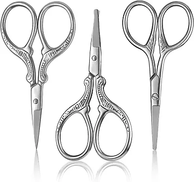 3PCS Pointed And Rounded Facial Hair Vintage Small Grooming Scissors For Men Wom • $16.43