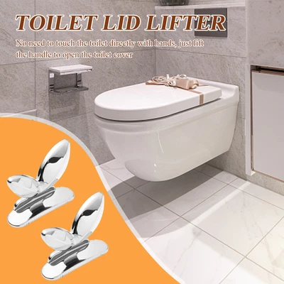 £3.06 • Buy 2pcs Toilets Seat Lid Lifter Non-dirty Hands Mini Cabinet Drawer Handle (Silver)