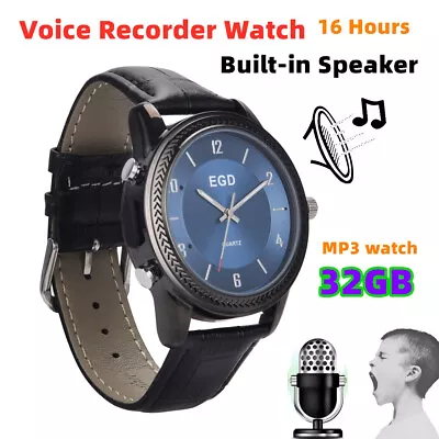 32GB Mini Voice Recorder Wrist Watch Audio Sound Recording MP3 Built In Speaker • $26.96