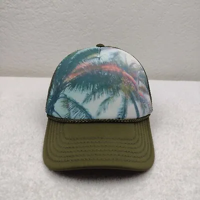 $12.99 • Buy O'neill Trucker Hat Men Palm Trees Adjustable Mesh Back Snapback Green H13