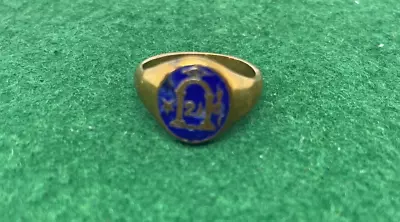 Masonic Blue Enamel Ring 2 1/2 Degree Collectable Oval Size P 1/2 Vintage • £179.99