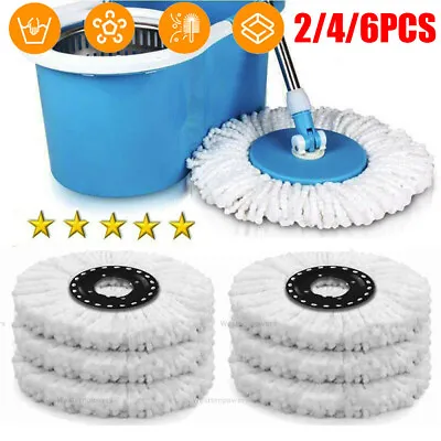 £9.98 • Buy 2/4/6PC 360° Spin Magic Mop Replacement Head Round Shape Standard Size Microfibe