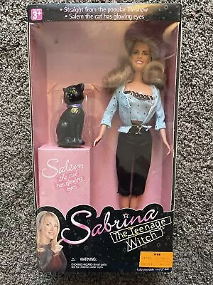 Vintage 1999 Sabrina The Teenage Witch Doll With Salem The Cat Glowing Eyes NEW • $22.90