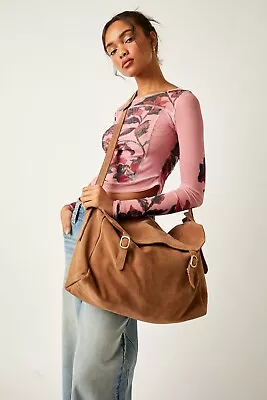 Free People Zahara Suede Leather Messenger Bag In Bronze Age Brown New Boho • $65