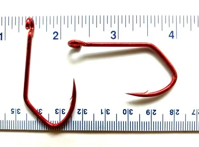 50 (2 Packs/25) Matzuo 150062 Red Sickle Open Eye Siwash Fishing Hooks Size 4/0 • $12.99