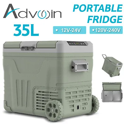 $299.90 • Buy Advwin 35L Portable Car Fridge Freezer Trolley Wheel Cooler Camping Freezer